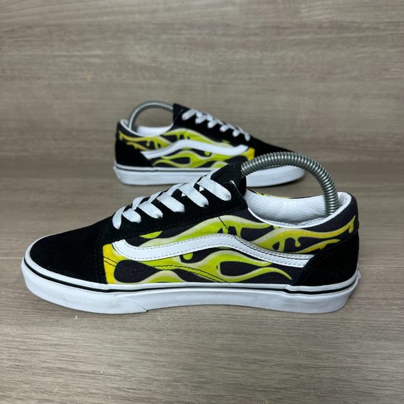 Vans Old Skool Low Slime Green Flame Shoe Sneaker Men’s Size 6.5 Women's Size 8 - Picture 5 of 7